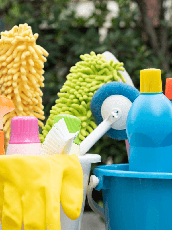 Professional cleaners in action